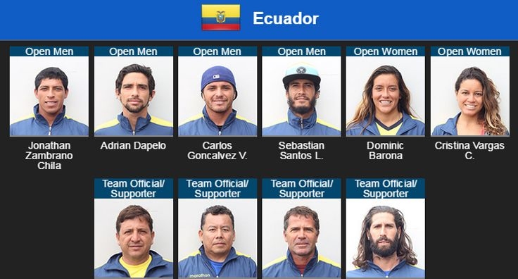 El equipo Ecuatoriano de Surf en el Claro ISA 50th Surfing Games